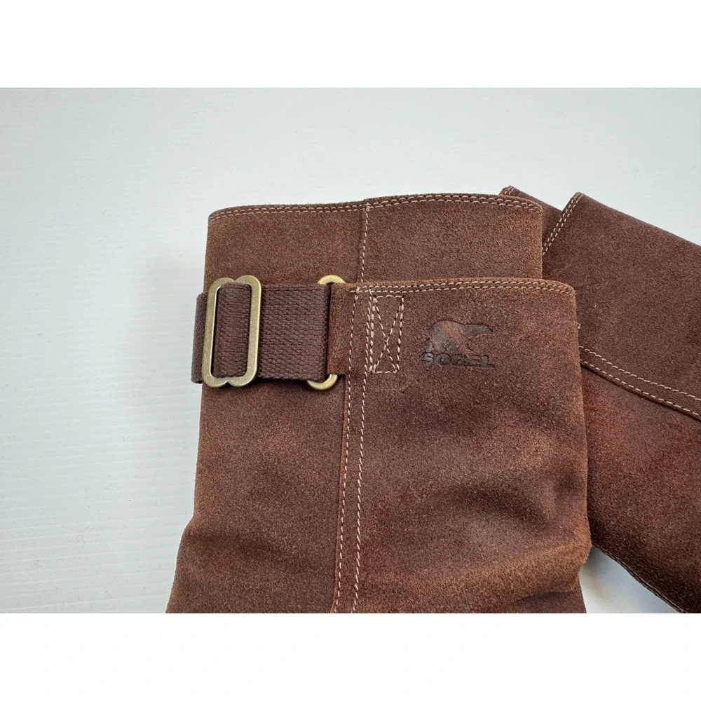 Sorel Toronto Mid Wedge Boots Women 7‎ NWOB Suede Pull on Waterproof Adjustable